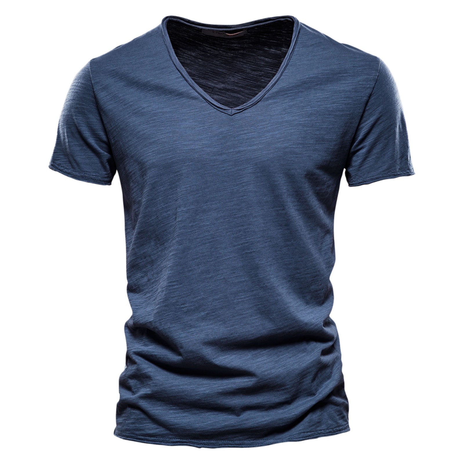 thumbnail image 4 of Camiseta informal de manga corta con cuello en V para hombre: poliéster, fácil de combinar con pantalones, para uso diario, tallas S-XXXXXL., 4 of 4